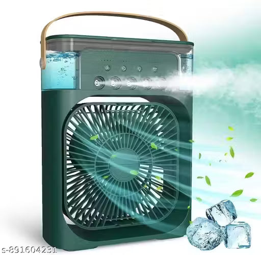 Portable Mini Air Cooler Fan with Water Tank & USB Power - Mini Personal Evaporative Cooler with 3 Speeds, Mist Humidifier, LED Light, Quiet Cooling for Home, Office, Bedroom