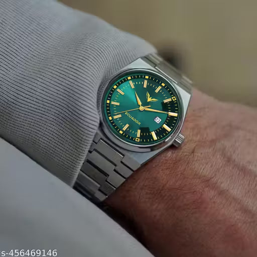 Casual Stainless Steel Green Dial Watch