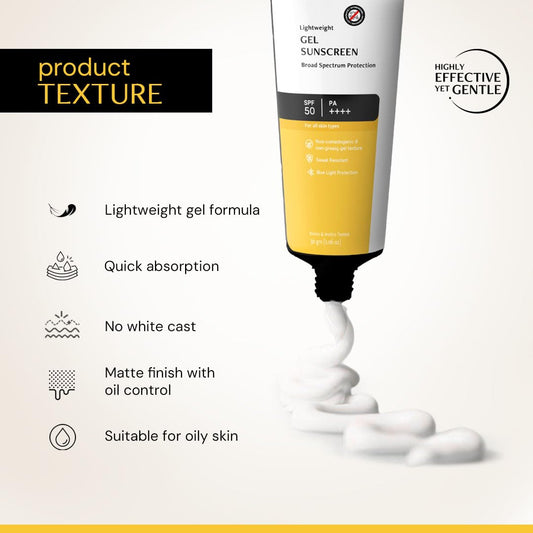 Deconstruct Gel Sunscreen for Oily skin SPF 50 PA++++ |100% Photostable Sunscreen |4 New Gen UV Filters |In-Vivo |Lightweight, Airy, Non-greasy |For oily, combination, normal skin |For Men & Women - 30gm