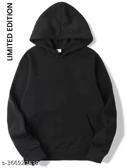 Solid Black Hoodie for Women