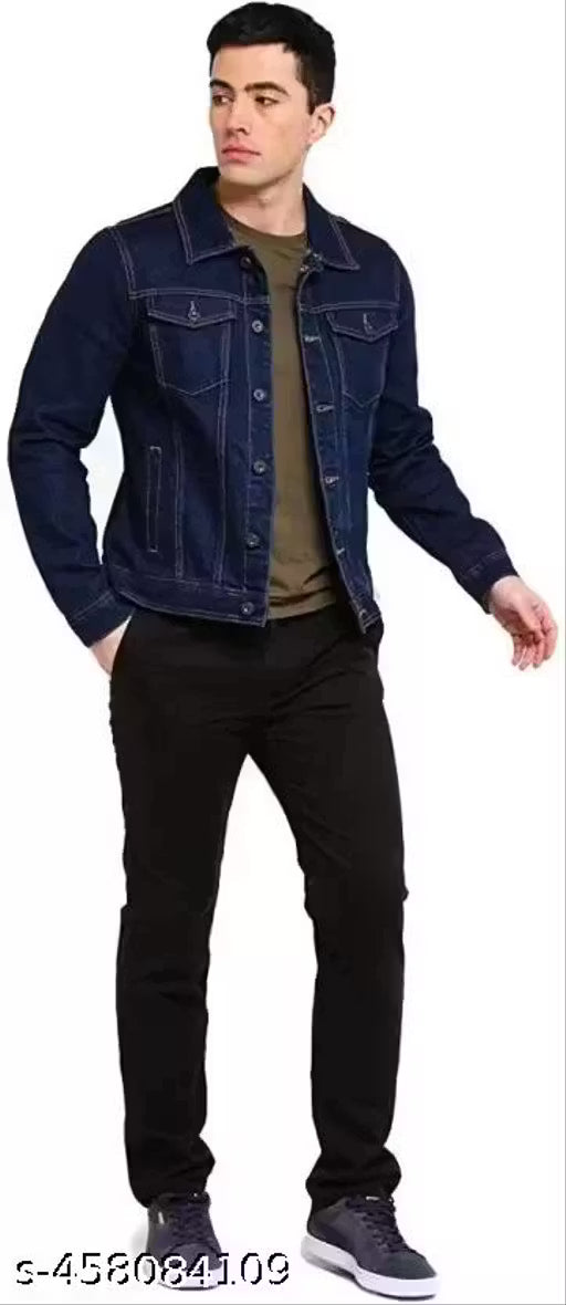 Trending Men's Blue Denim jacket.