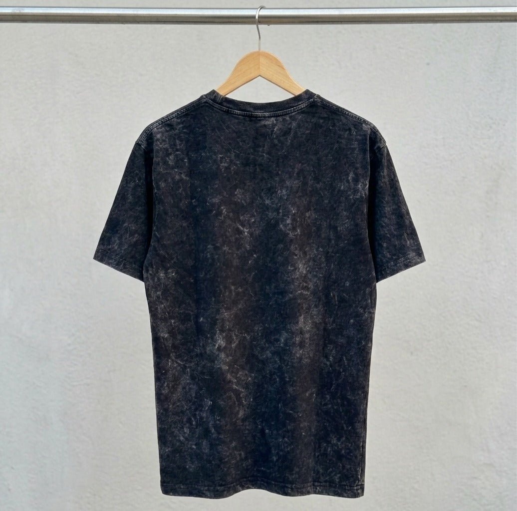 Black acid washed premium t-shirt