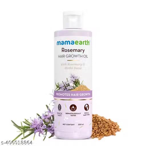 Mamaearth  Rosemary Hair Growth Oil with Rosemary & Methi Dana for Promoting Hair Growth - 200 ml | Controls Hair Fall | Strengthens Hair | Stimulates New Hair Growth | Healthy Nourished Hair