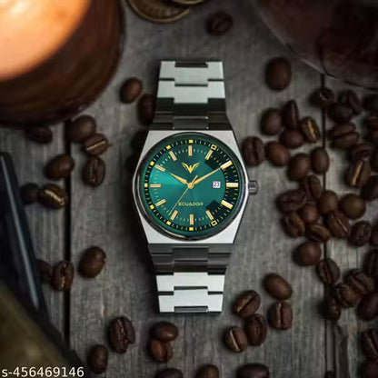 Casual Stainless Steel Green Dial Watch