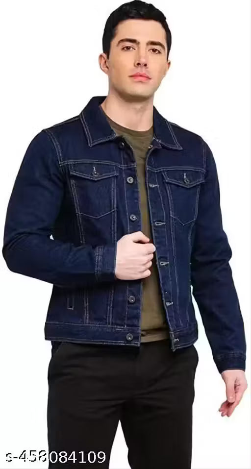 Trending Men's Blue Denim jacket.