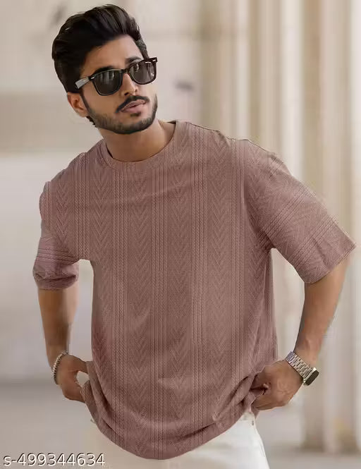 Force Men Solid Casual Brown T-Shirt