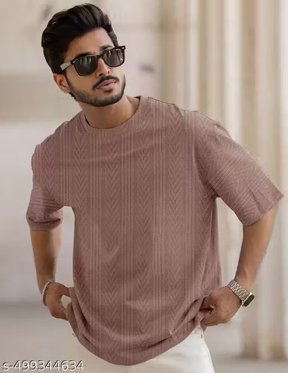Force Men Solid Casual Brown T-Shirt