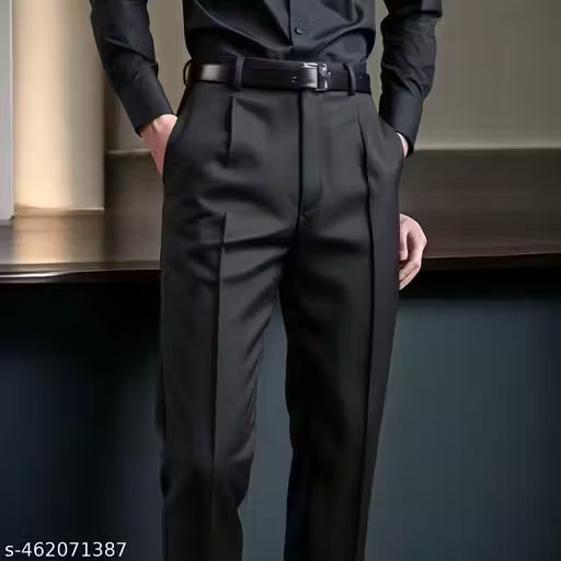 Black Korean Trousers for Men.
