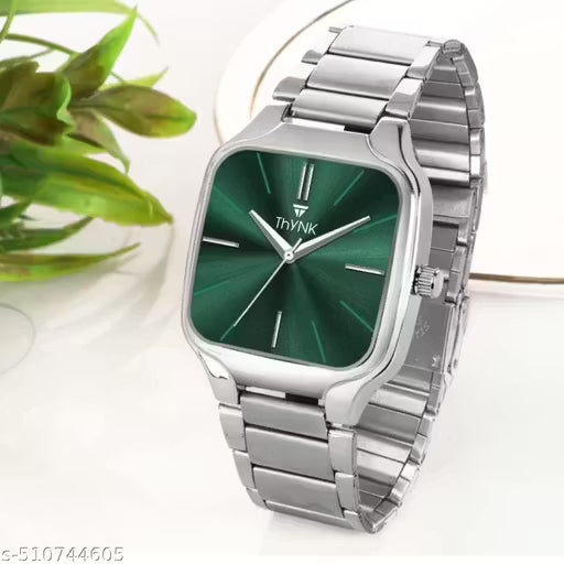 NEW DESIGNER SQUARE STIANLESS STEEL ADJUSTABLE CHAIN Analog Watch - For Men