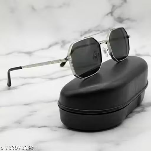 Unisex Square Sunglasses Metal Frame Black Lens Fashion Goggles