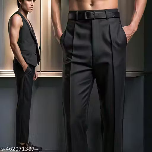 Black Korean Trousers for Men.