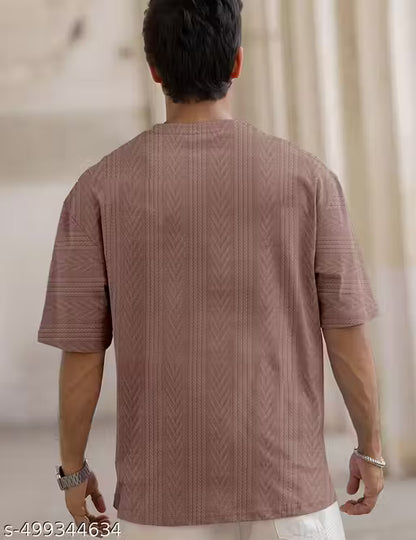 Force Men Solid Casual Brown T-Shirt