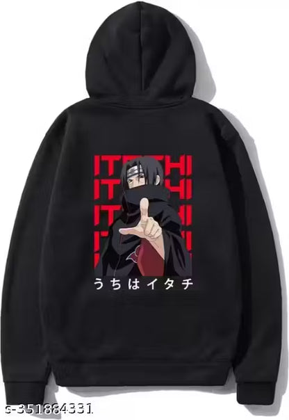 Men's Anime Casual Sweatshirt Hooded for Men Regular fit Jujutsu Sweatshirt Goku Satoru Fleece Black Full Sleeve