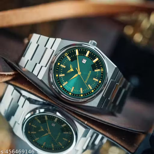 Casual Stainless Steel Green Dial Watch