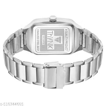 NEW DESIGNER SQUARE STIANLESS STEEL ADJUSTABLE CHAIN Analog Watch - For Men