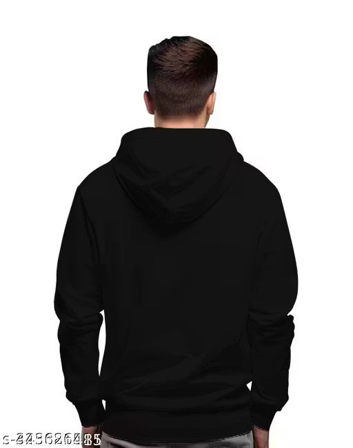 Men's Solid Black Hoodie
