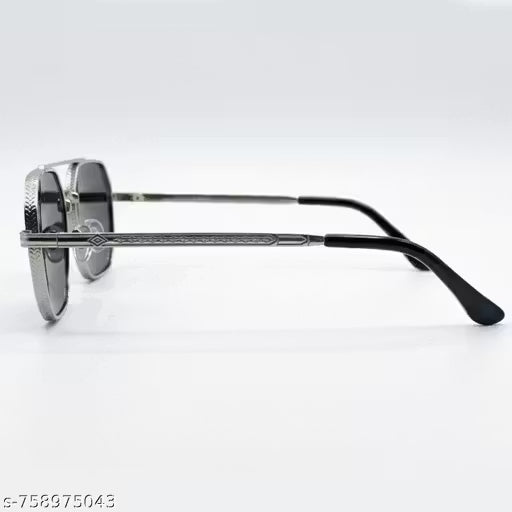 Unisex Square Sunglasses Metal Frame Black Lens Fashion Goggles