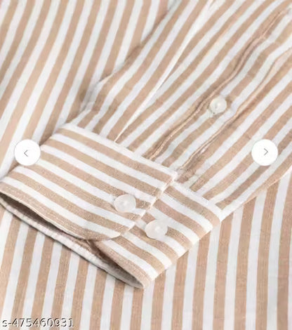 Men's Viral Striped Shirts for men - Beige Colour