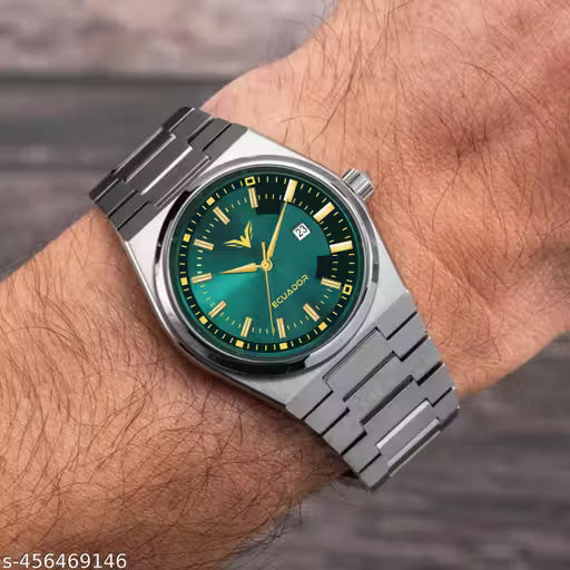 Casual Stainless Steel Green Dial Watch