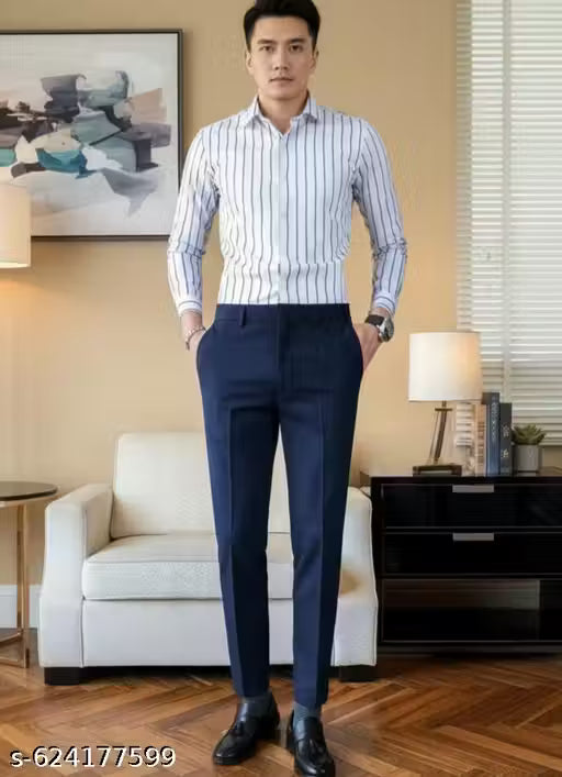 Men's Formal Navy Blue Trousers.Formal Navy Blue trousers.