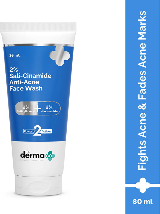 The Derma Co. Sali-Cinamide Anti-Acne Face Wash with 2% Salicylic Acid & 2% Niacinamide - 100ml