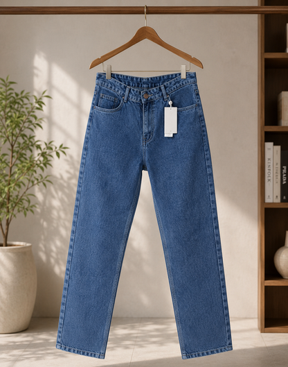 Blue Viral Straight Fit Jeans on hanger