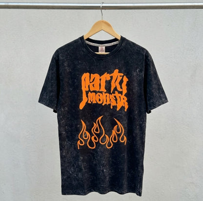 Black acid washed premium t-shirt